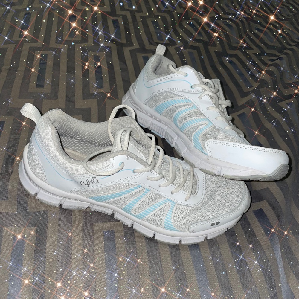 Ryka Athletic Memory Foam Walking Sneakers Size 9.5M Women’s White Leather